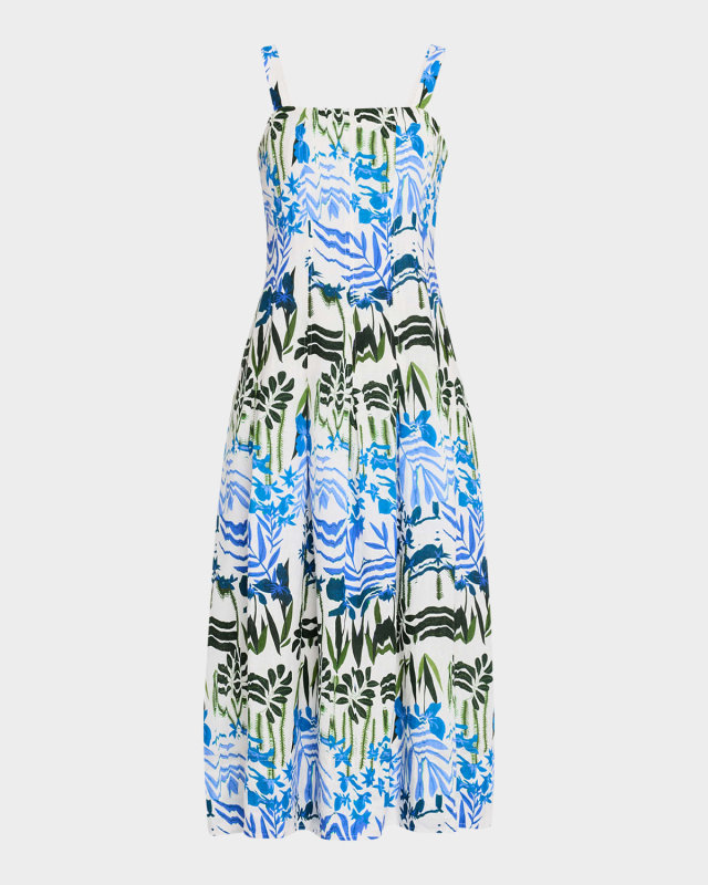 Dixon Sleeveless Square-Neck Midi Dress